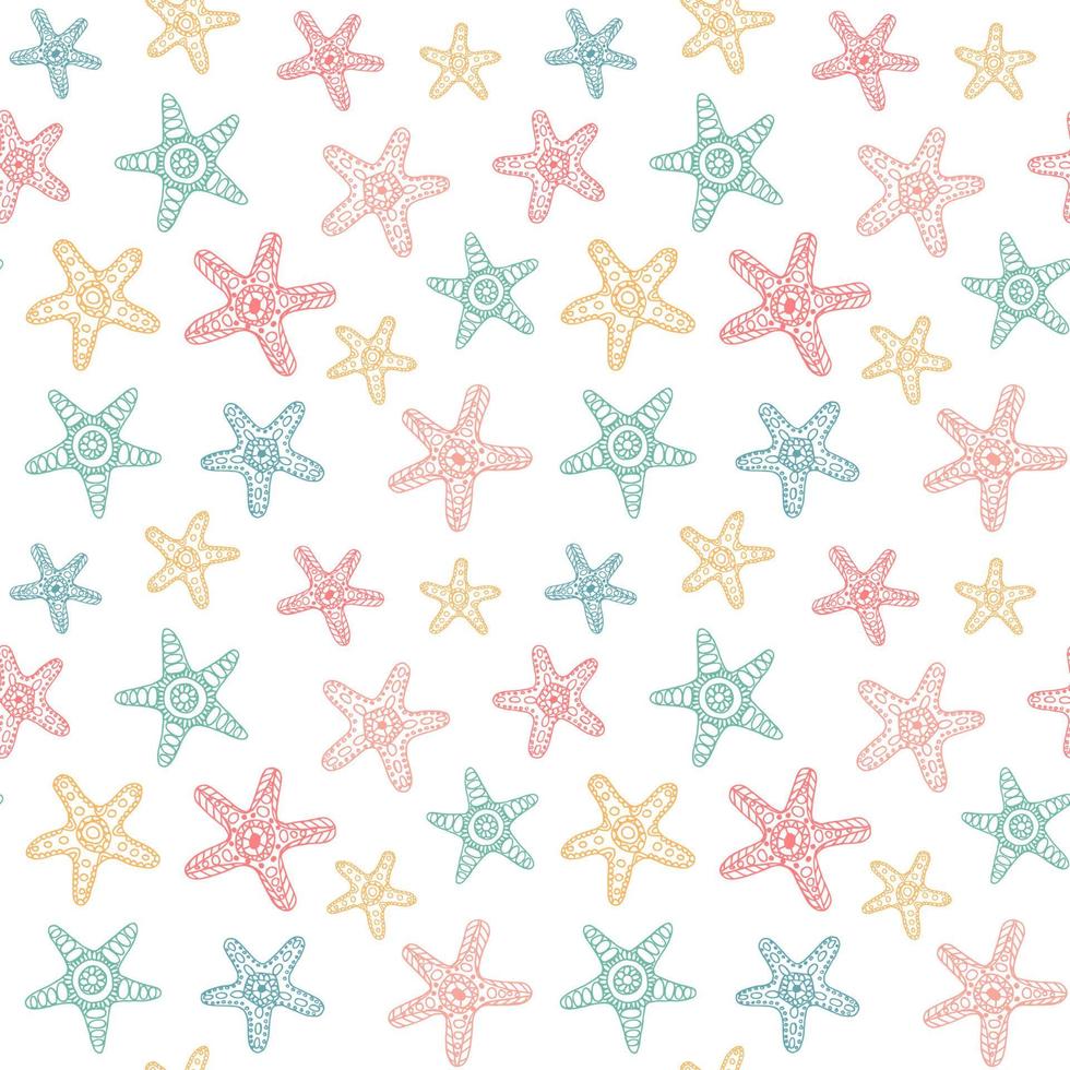 Seamless pattern with sea stars vector