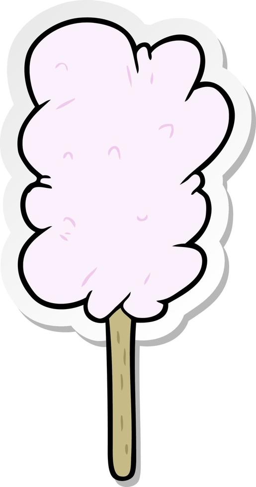 distressed sticker of a cartoon candy floss vector