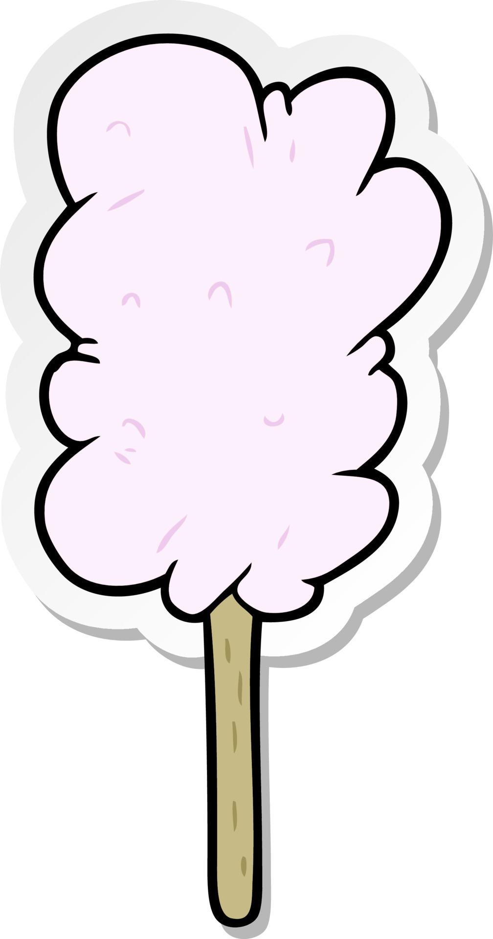 distressed sticker of a cartoon candy floss 10438961 Vector Art at Vecteezy