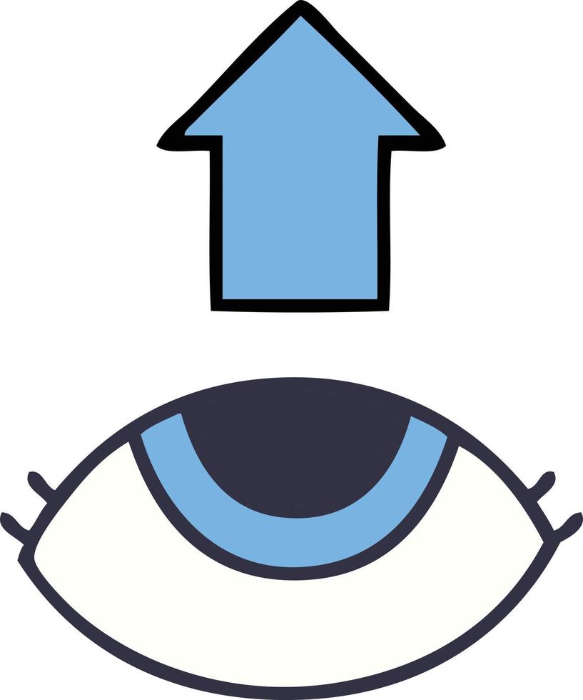 cute cartoon eye looking up vector