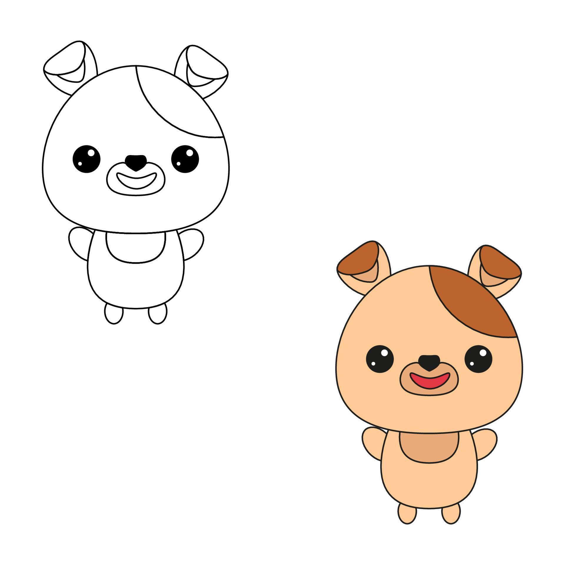 Cute dog toy.Contour drawing of a cartoon animal. Coloring book for kids 10439042 Vector Art at