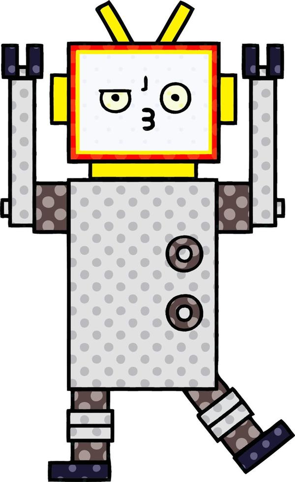 comic book style cartoon robot vector