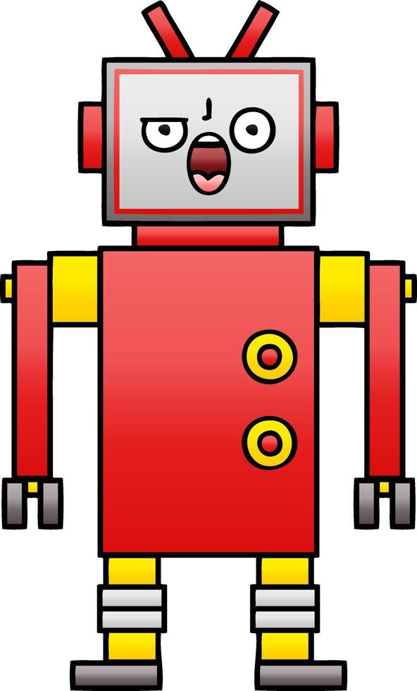 gradient shaded cartoon angry robot vector