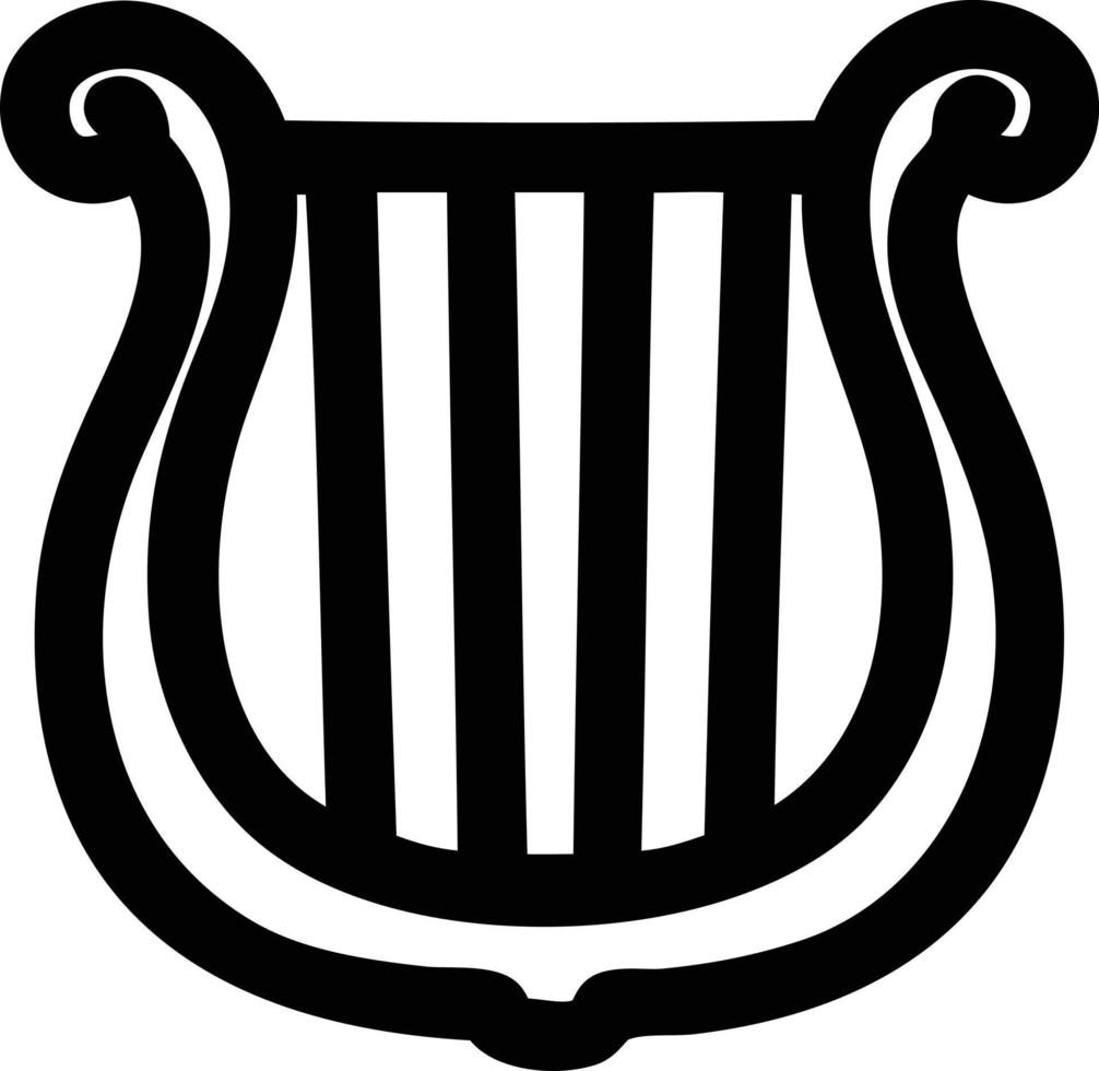 musical instrument harp icon vector