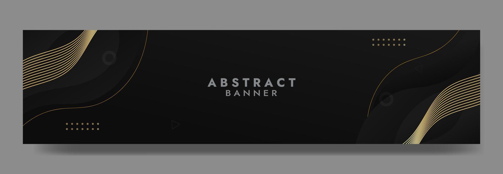 Abstract Black Luxury Fluid Wave Banner Template vector