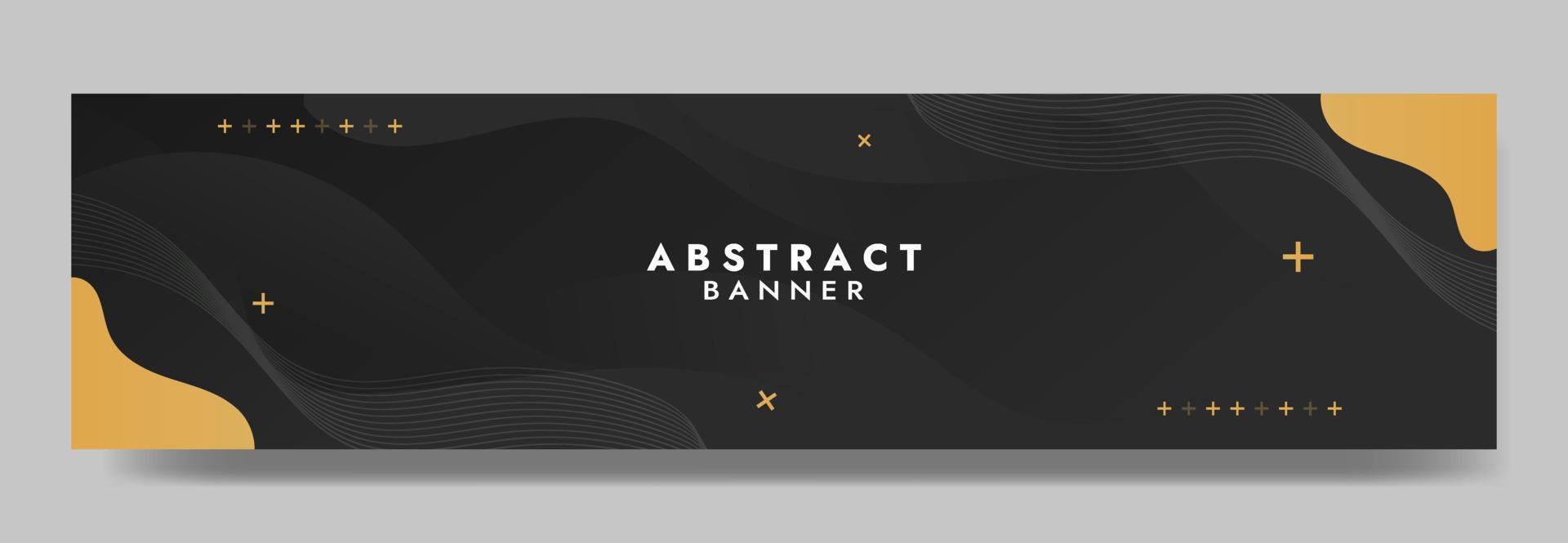 Abstract Black Fluid Wave Banner Template vector
