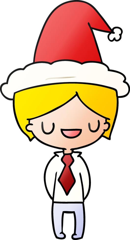 dibujos animados de gradiente de navidad de kawaii boy vector