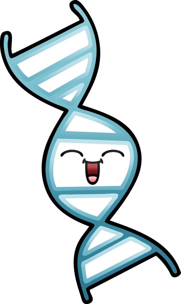 gradient shaded cartoon DNA strand vector