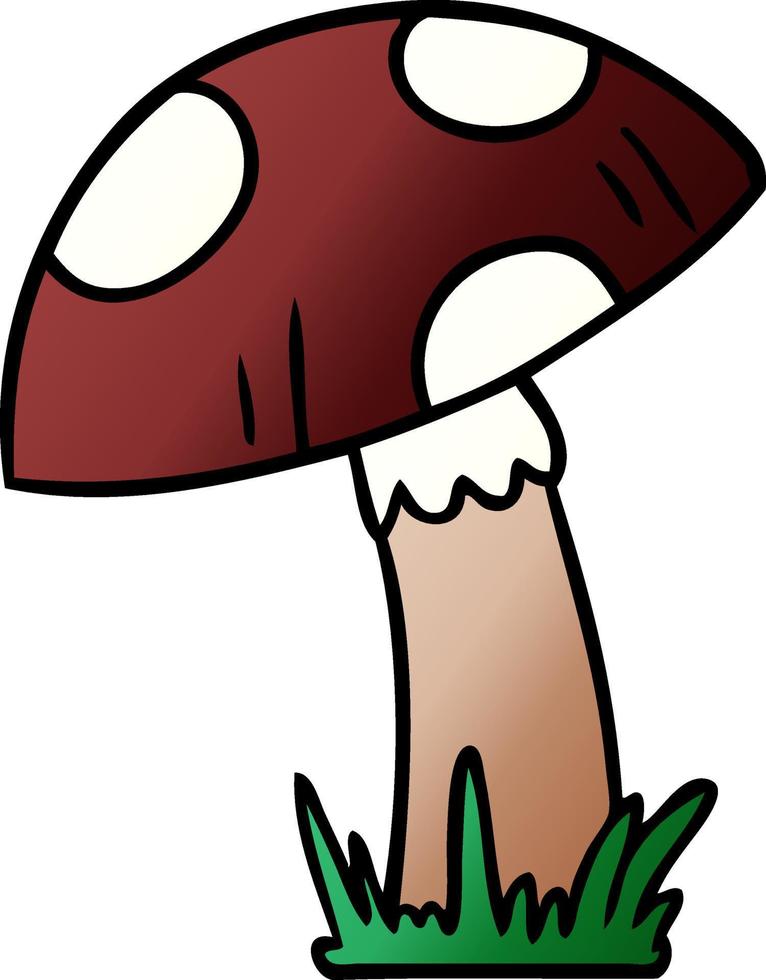 gradient cartoon doodle of a toad stool vector