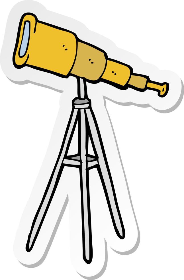 sticker of a cartoon telescope vector