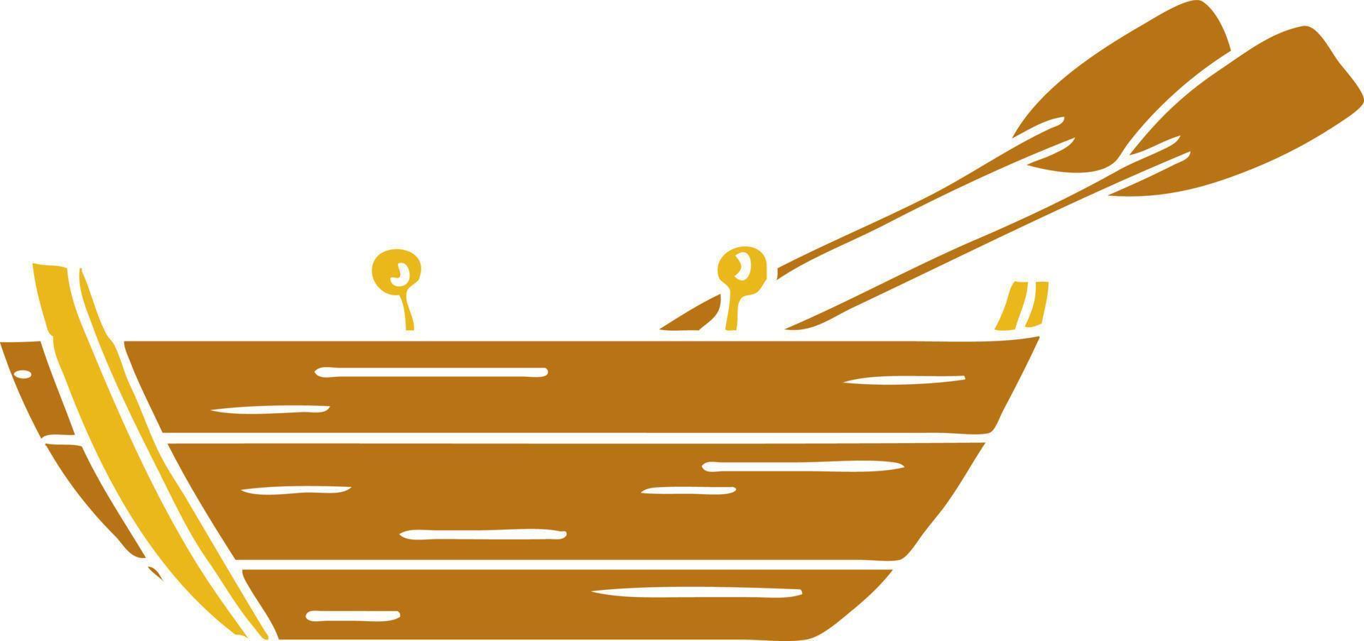 cartoon doodle of a wooden boat vector