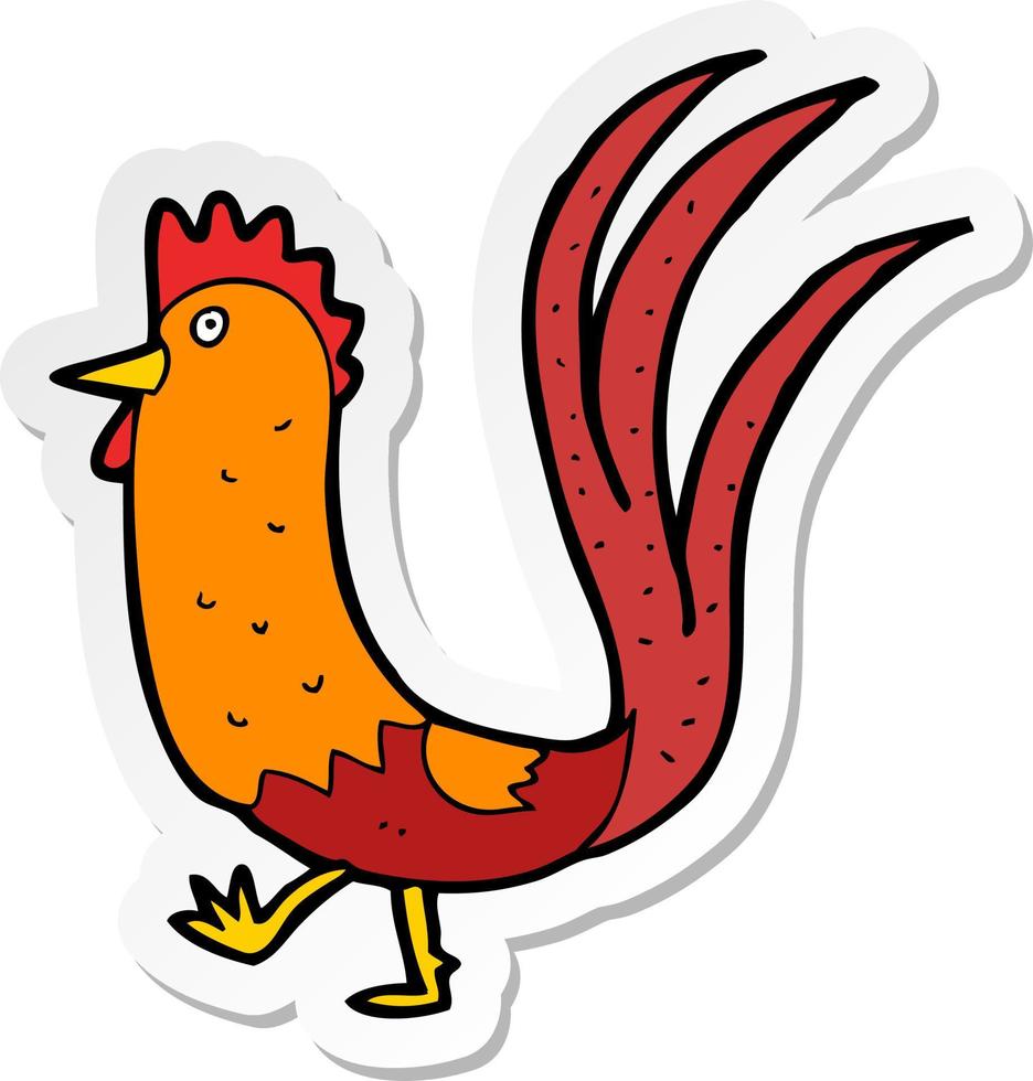 pegatina de un gallo de dibujos animados vector