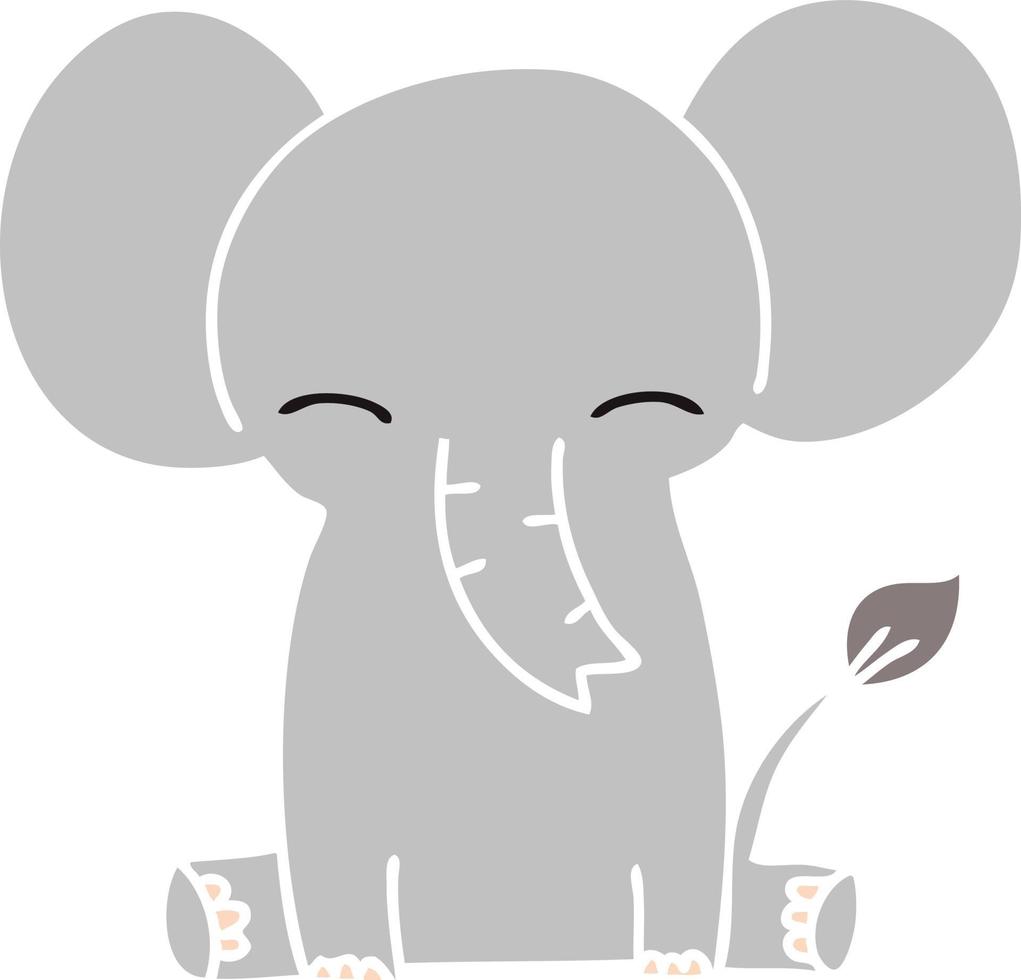 quirky hand drawn cartoon elephant vector