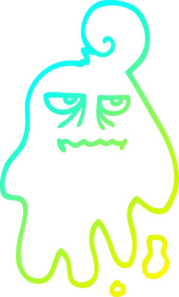 cold gradient line drawing cartoon spooky ghost vector