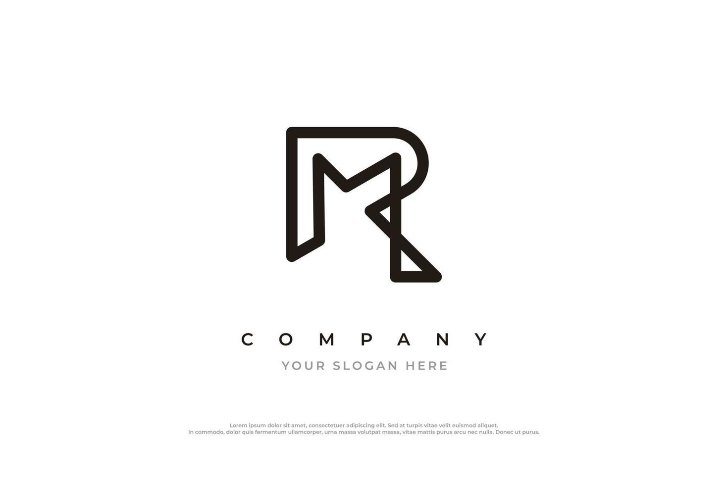 Initial Letter MR Logo or RM Logo Design Vector