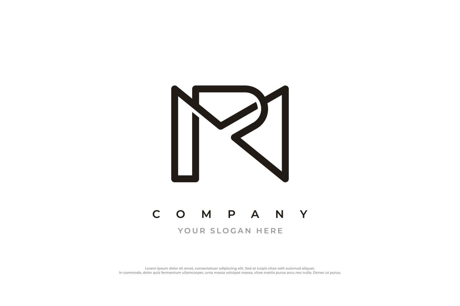 Initial Letter MR or RM Logo Design Vector