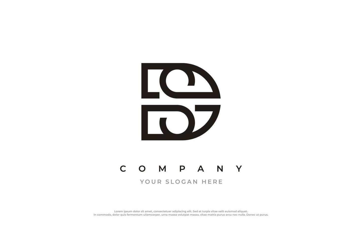 Initial Letter SD Logo or DS Logo Design Vector