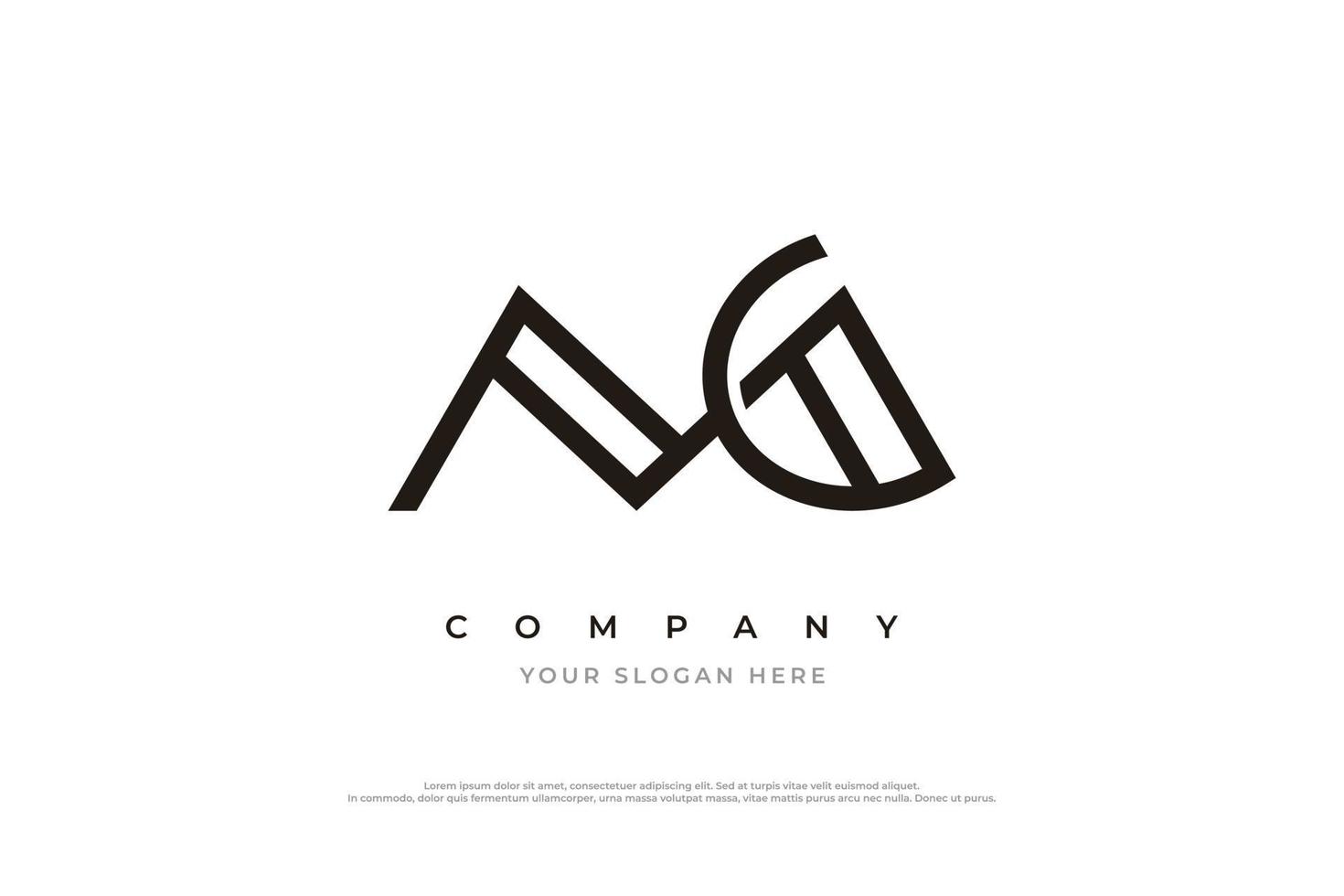 Initial Letter MG Monogram Logo Design Vector