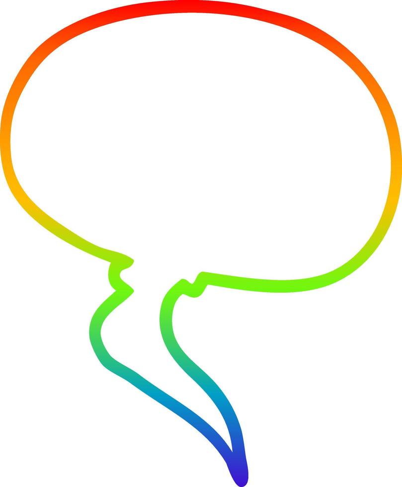 rainbow gradient line drawing cartoon speech bubble vector