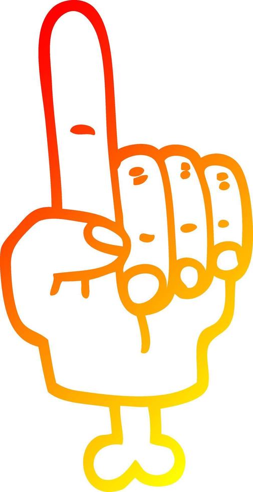 warm gradient line drawing pointing hand symbol vector