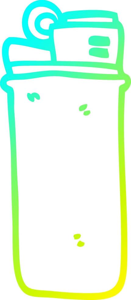 cold gradient line drawing cartoon disposable lighter vector