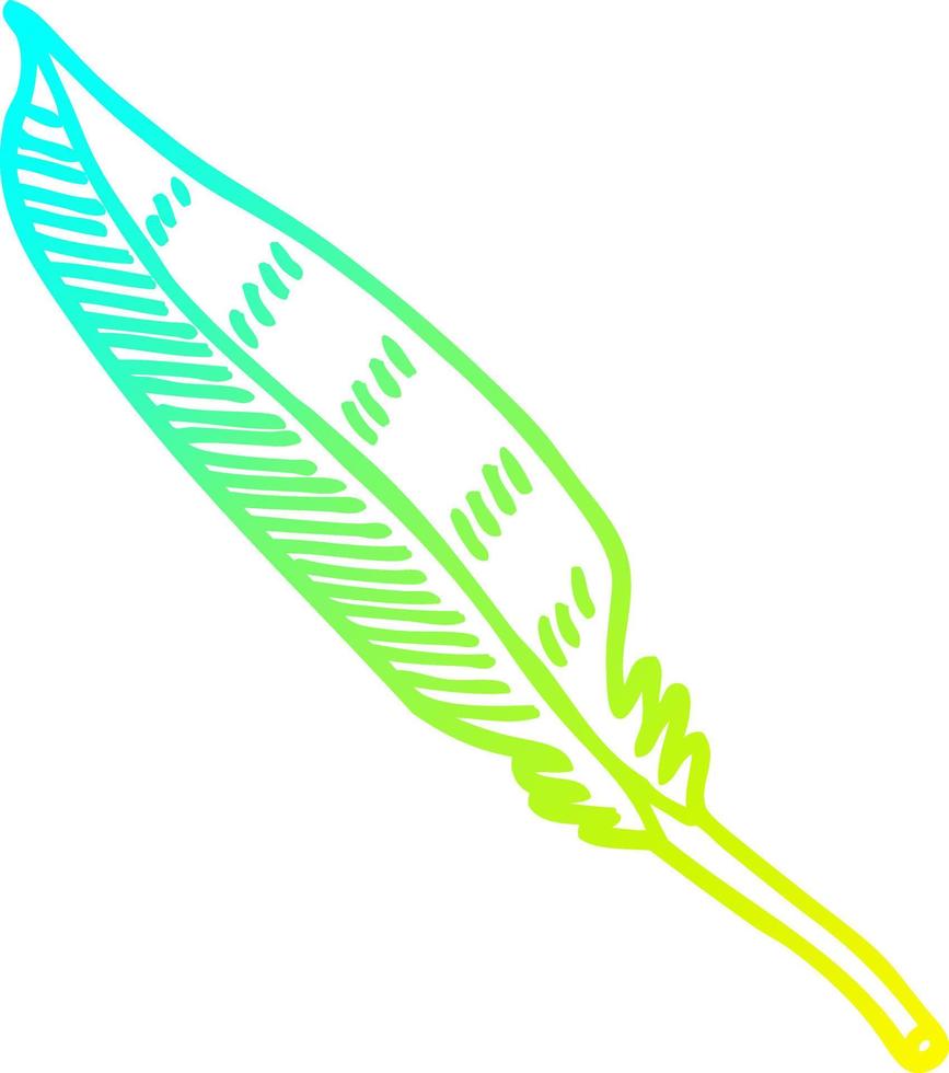 cold gradient line drawing cartoon feather vector
