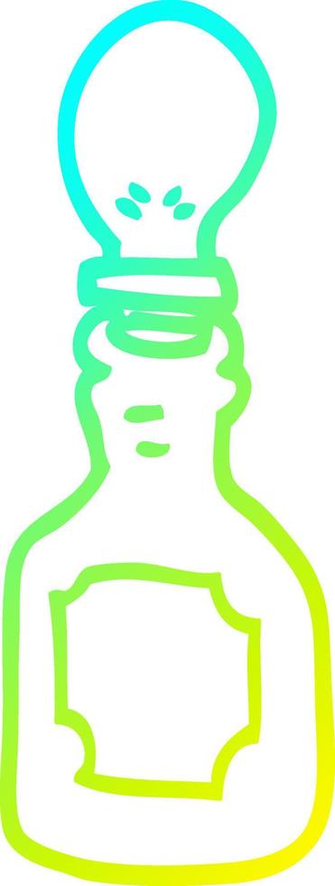 cold gradient line drawing cartoon oil dripper with pipette vector