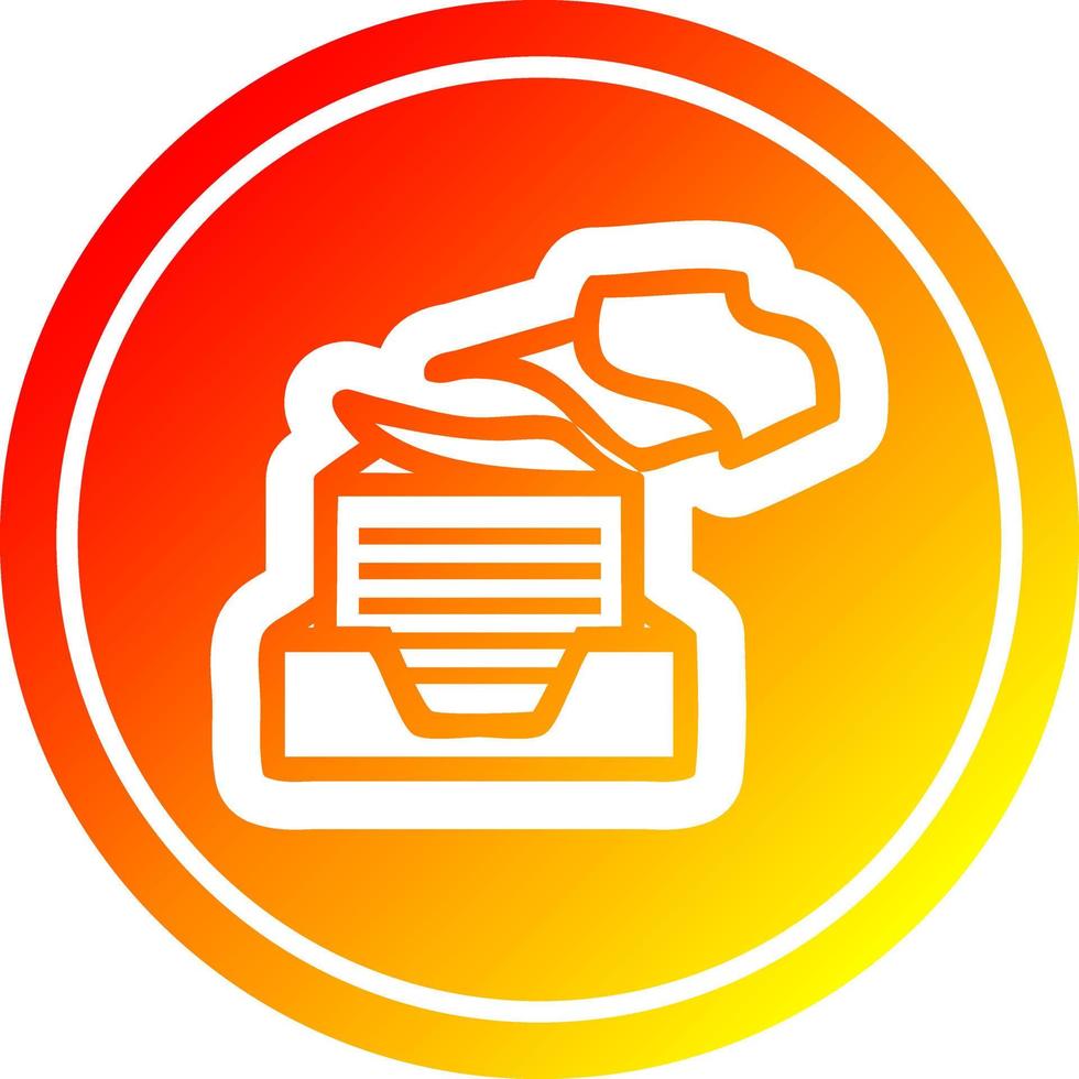 office paper stack circular in hot gradient spectrum vector