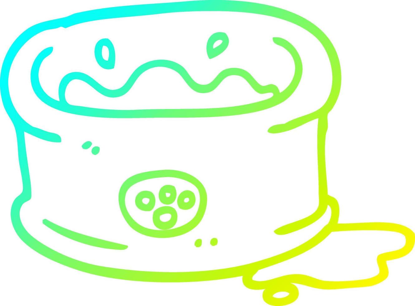 cold gradient line drawing cartoon pet bowl vector