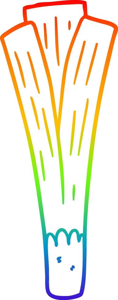rainbow gradient line drawing organic leek vector