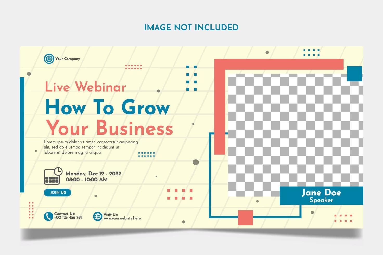 Business webinar horizontal banner template design. Very suitable for online class programs, marketing, etc. vector