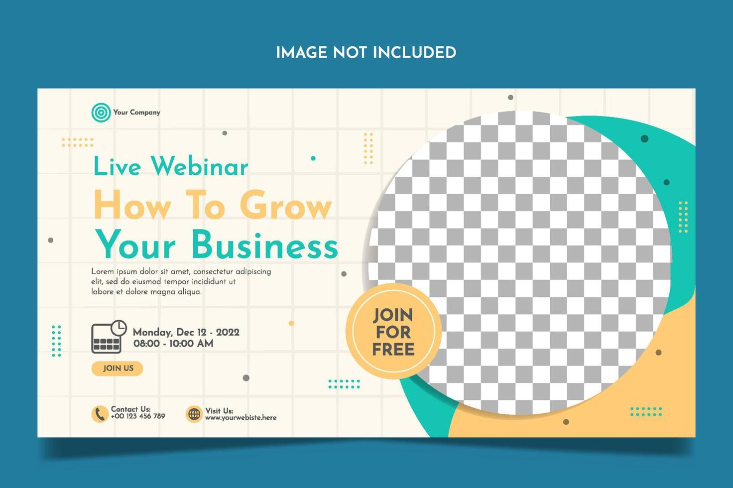 Business webinar horizontal banner template design. Very suitable for online class programs, marketing, etc. vector