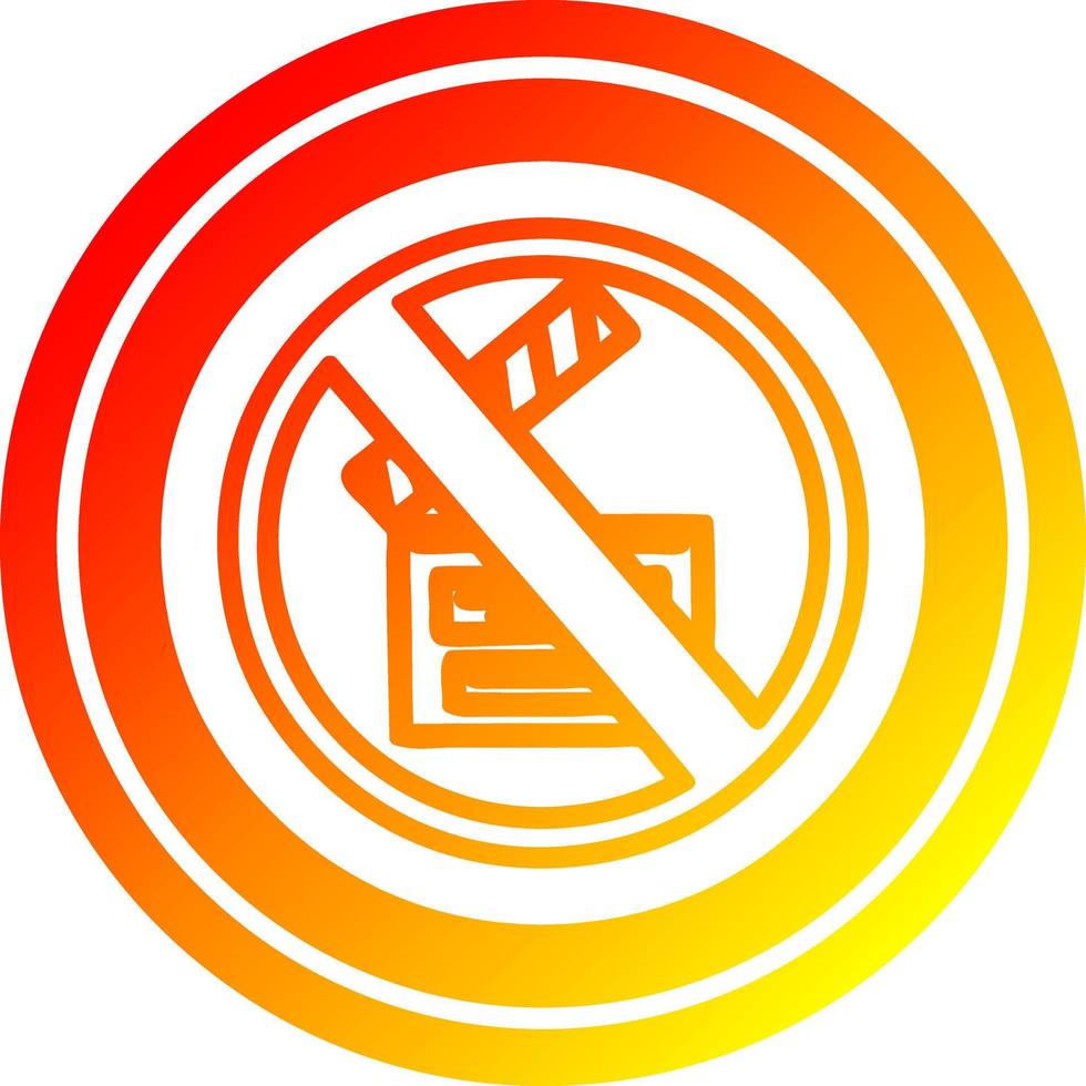 no filming circular in hot gradient spectrum vector
