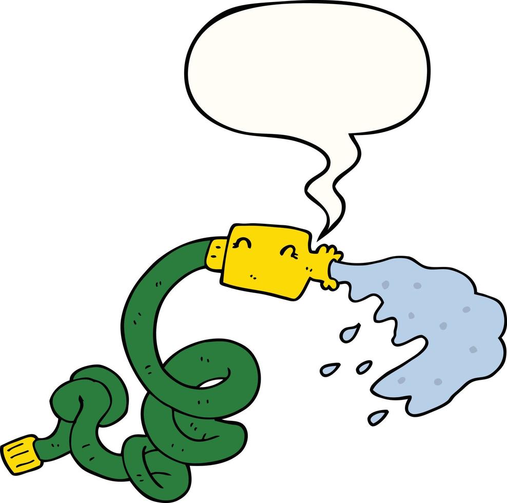 cartoon hosepipe and speech bubble vector