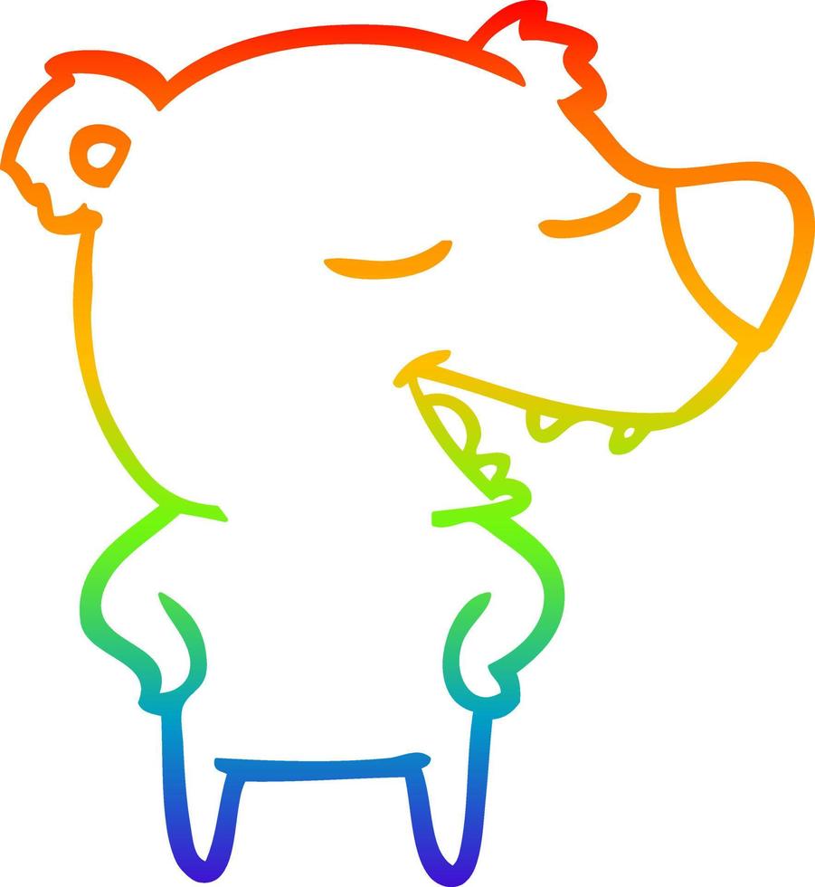 arco iris gradiente línea dibujo dibujos animados oso vector