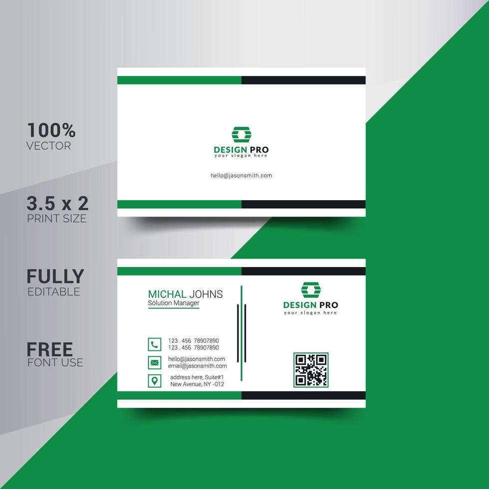 Modern Corporate Minimalist Trendy Business Card Design vector