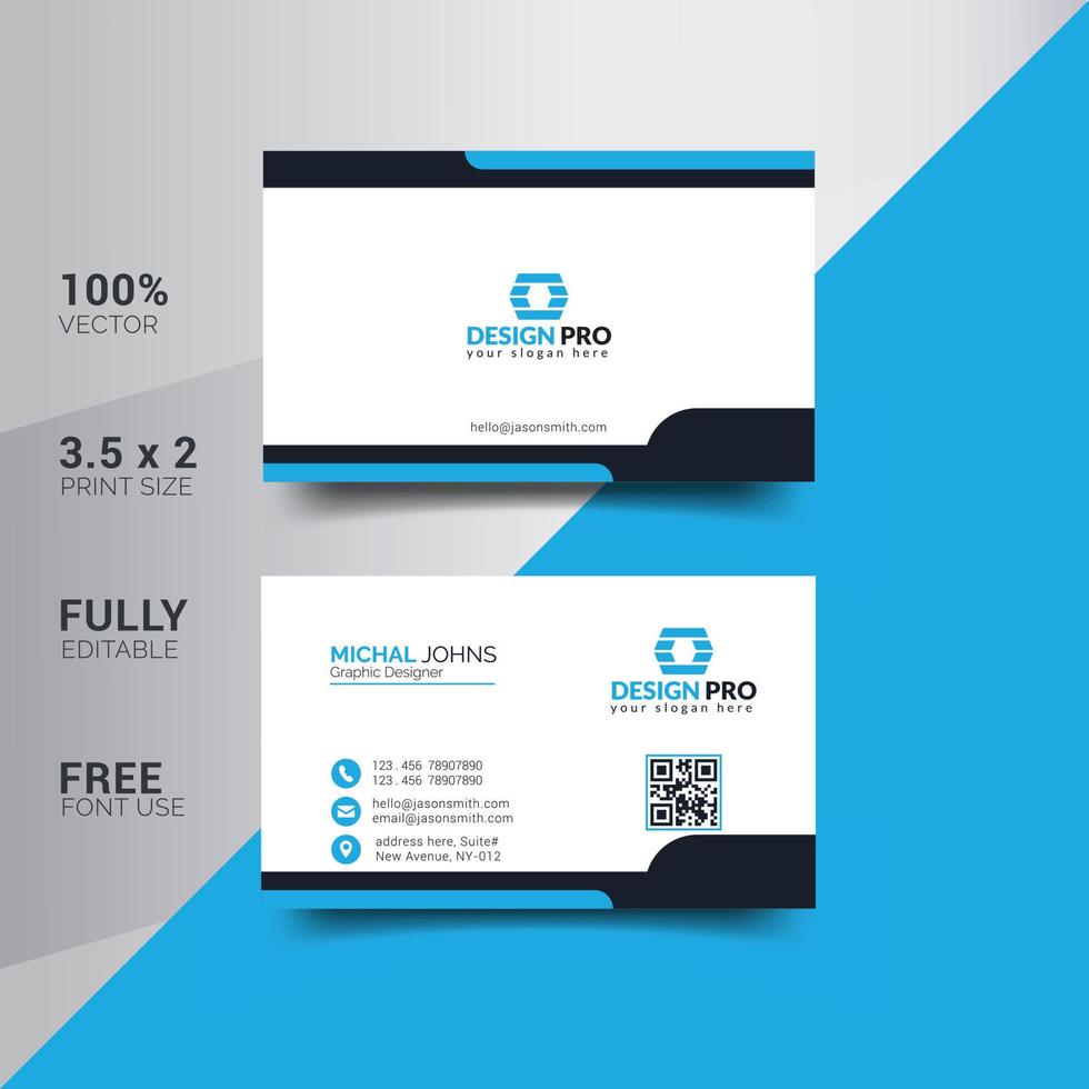 Modern Corporate Minimalist Trendy Business Card Design vector