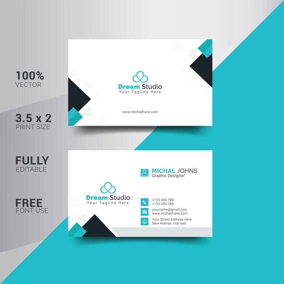 Modern Corporate Minimalist Trendy Business Card Design vector