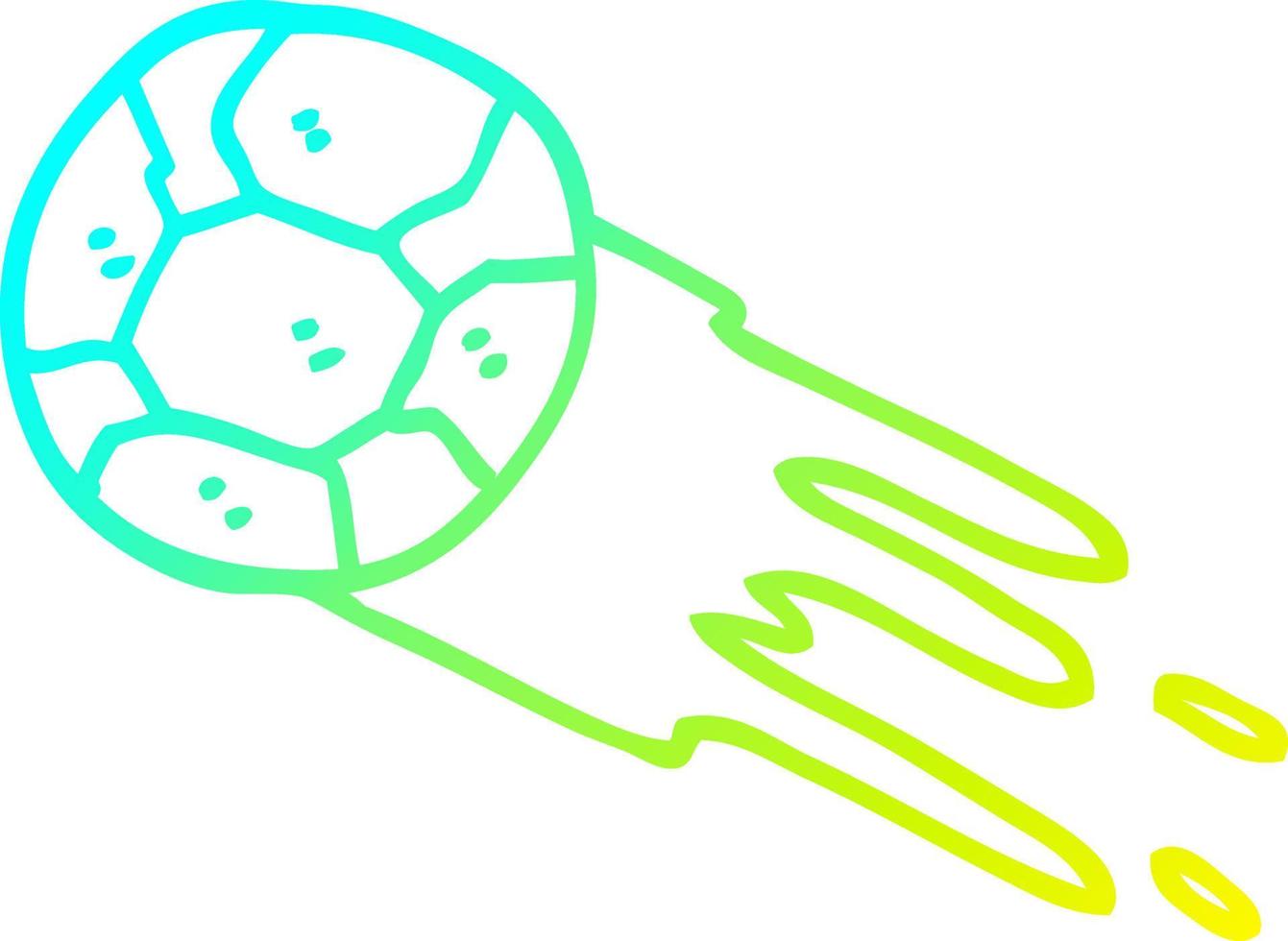 cold gradient line drawing cartoon soccer ball vector