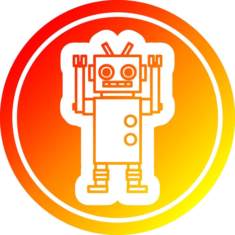 dancing robot circular in hot gradient spectrum vector