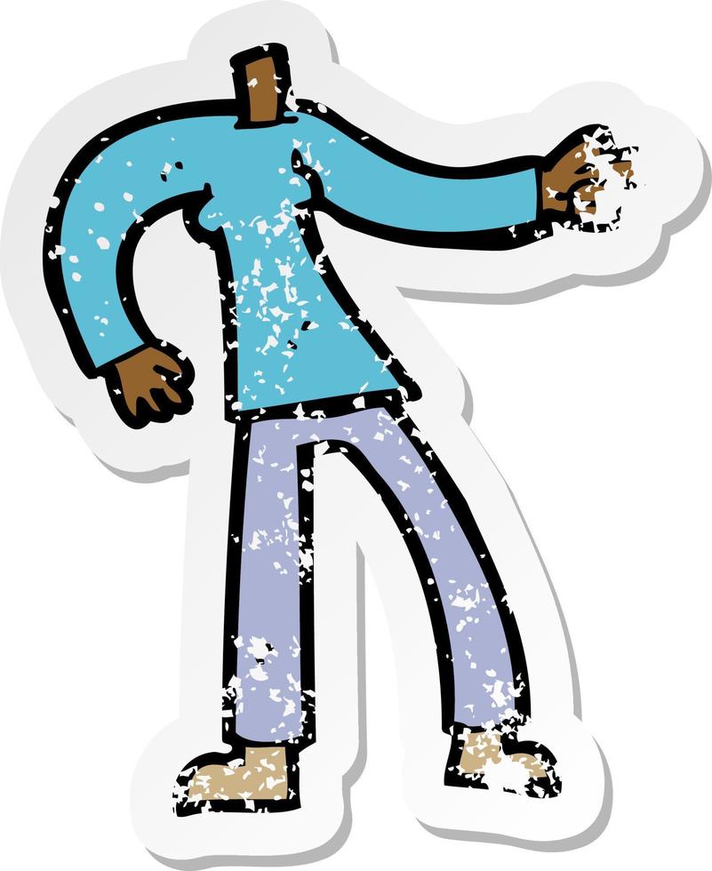 retro distressed sticker of a cartoon female body vector