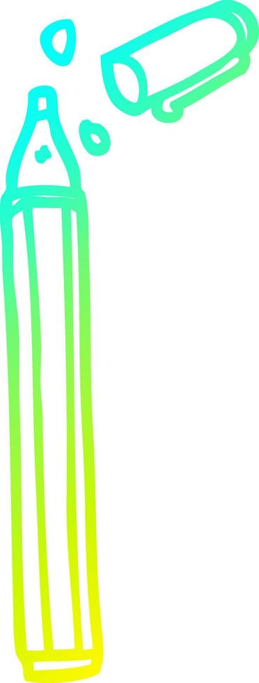 cold gradient line drawing cartoon office pen vector