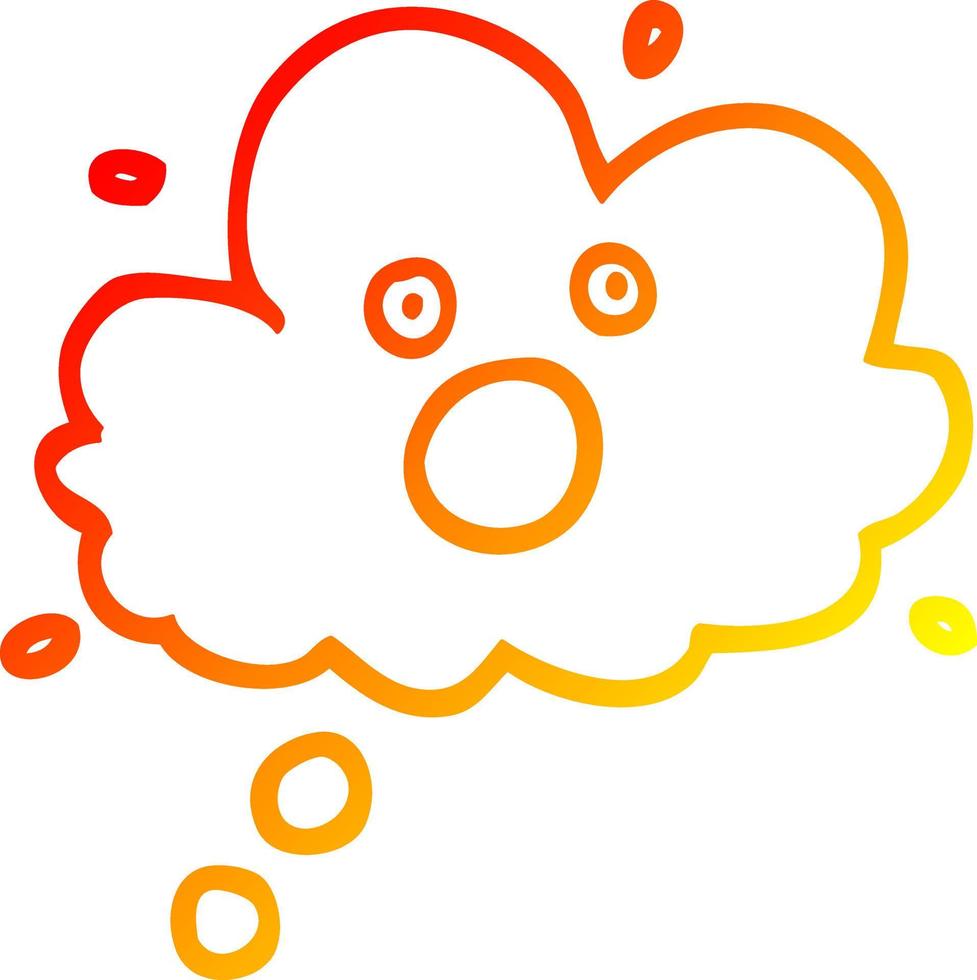 warm gradient line drawing cartoon screaming thought cloud vector