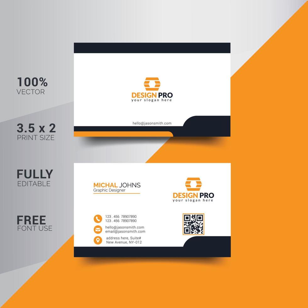 Modern Corporate Minimalist Trendy Business Card Design vector