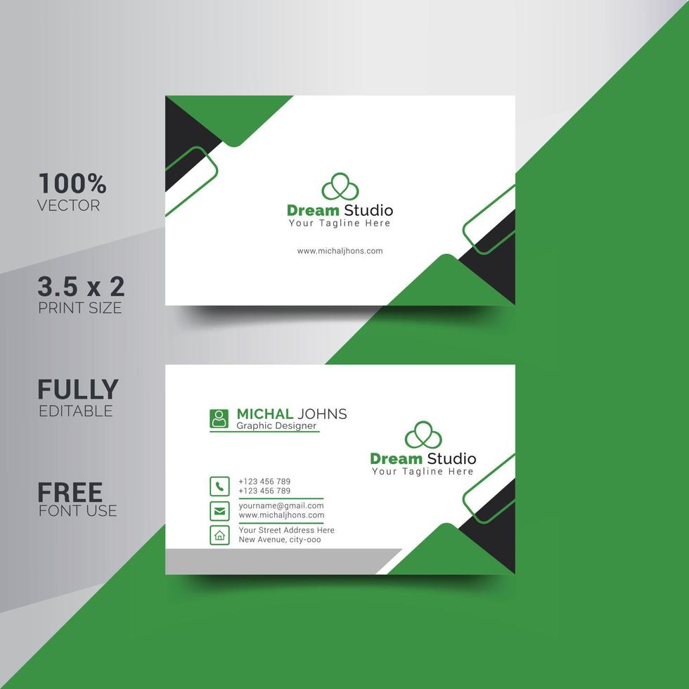 Modern Corporate Minimalist Trendy Business Card Design vector