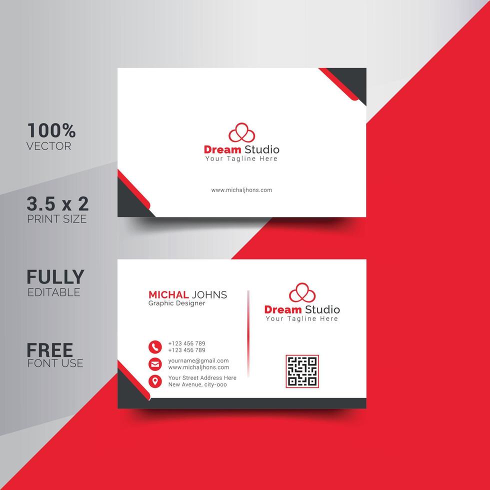 Modern Corporate Minimalist Trendy Business Card Design vector