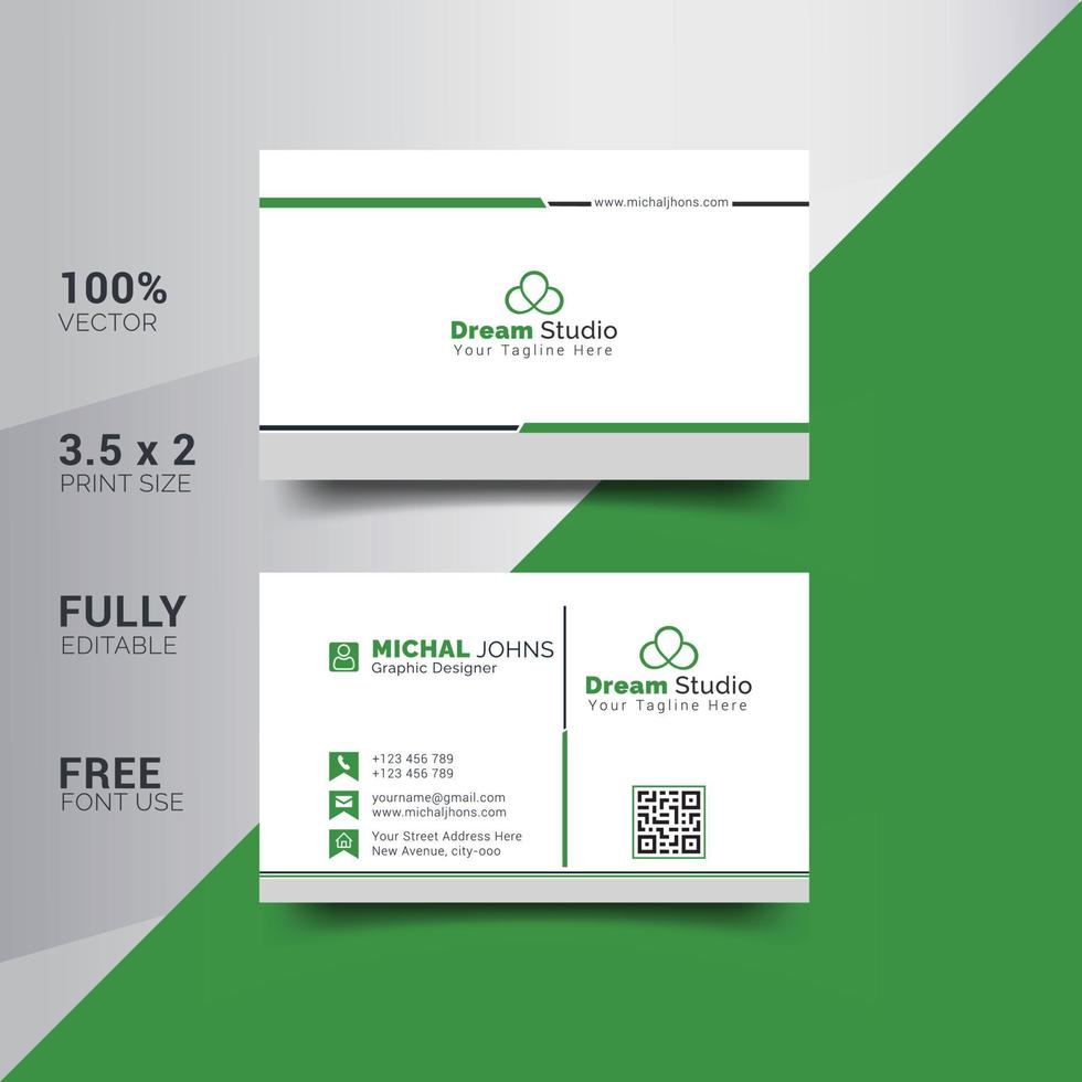 Modern Corporate Minimalist Trendy Business Card Design vector