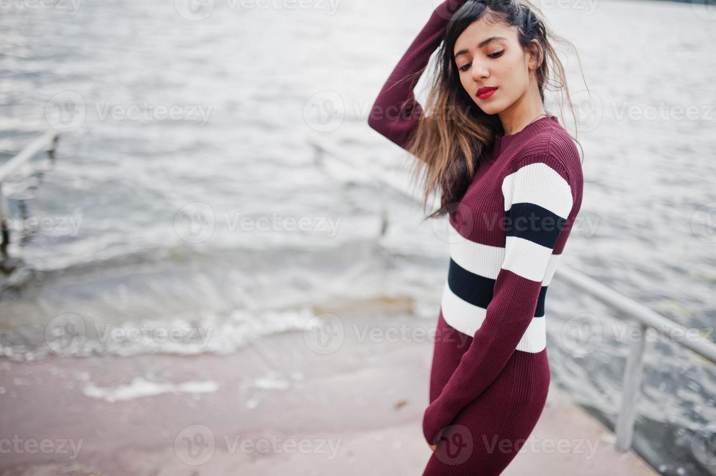 Portrait of young beautiful indian or south asian teenage girl in dress. photo