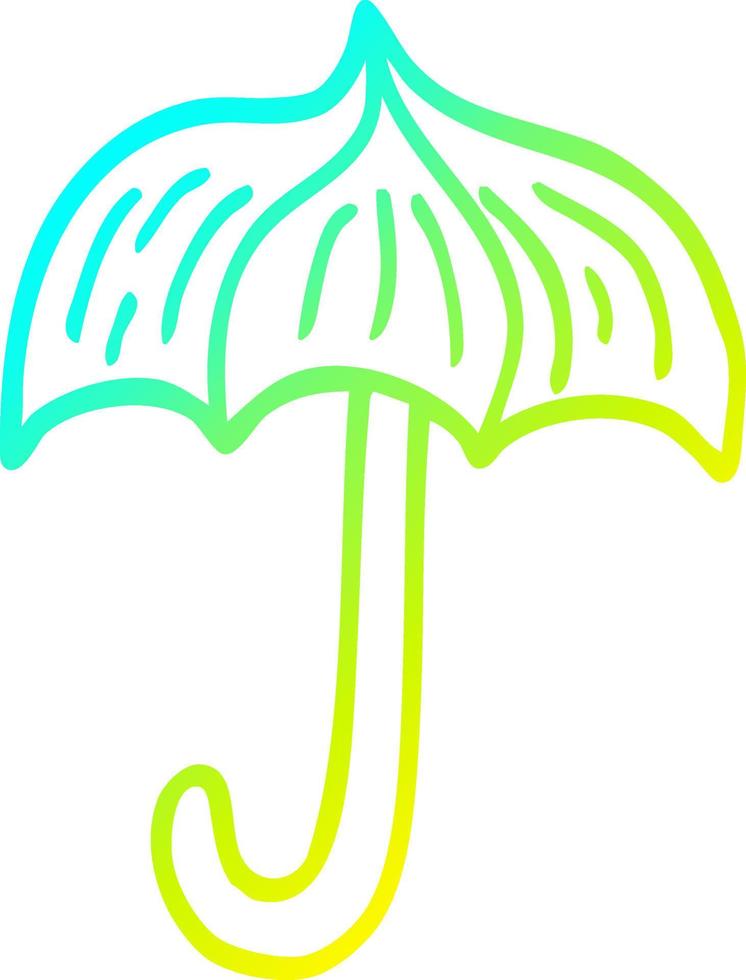 cold gradient line drawing cartoon umbrella tattoo symbol vector