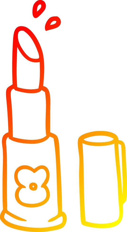 warm gradient line drawing cartoon lipstick vector